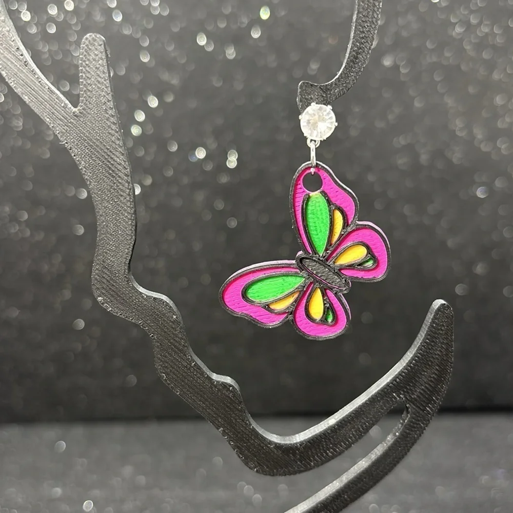 Small Colorful Butterfly Earrings